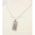 Classic Stainless Steel Rectangle Pendant Fashion Men Necklace